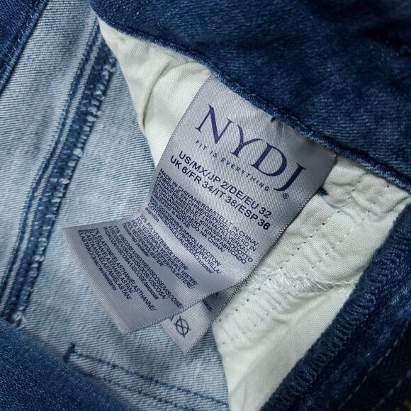 NYDJ High Rise Girlfriend Hollywood Jeans Blue Stunning Stretch Women's Size 2 - Picture 9 of 13